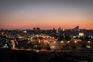 Fototapeta na wymiar Jerusalem Old City at Night