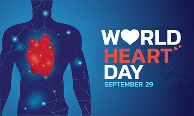 Vector Illustration, Poster Or Banner for World Heart Day Background. Creative illustration concept of world heart day.