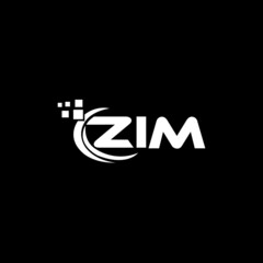 ZIM letter logo design on black  background. ZIM creative initials letter logo concept. ZIM letter design.  - obrazy, fototapety, plakaty