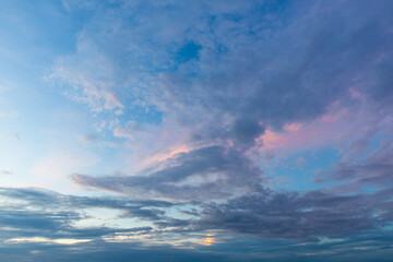 Clouds and colorful sky at dusk