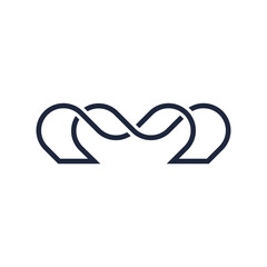 Letter M vector logo, with interlocking and repeating shapes, clean design concept, logo, logotype elements for template.