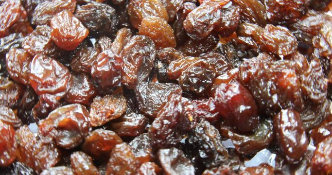 dried brown raisins in a bowl