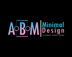 ABM elegant logo design, Professional Font Vector Icon Logo on black background.
