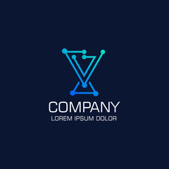 Techno logo.  Digitial Technology Vector Design. Gradation style. Aplication icon. Design inspiration. Fit to your Digital media, Business, Company etc