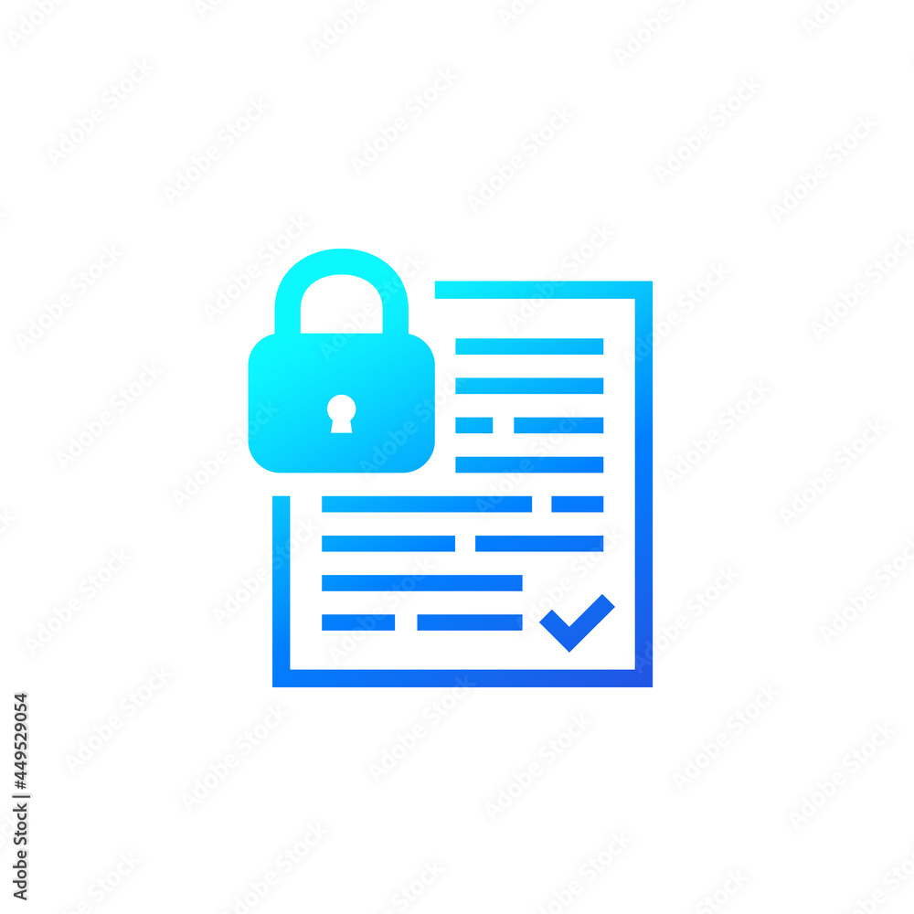 Poster document protection and data security icon