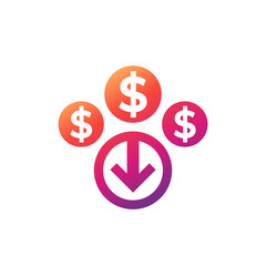 cost reduction icon with gradient