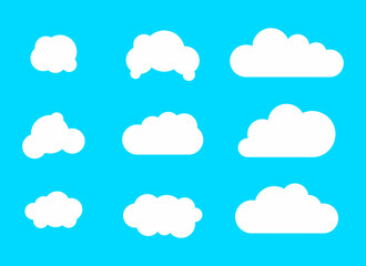 Cloud. White cloud on blue background. Vector illustration.