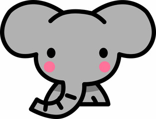 にっこり笑うぞうの上半身
