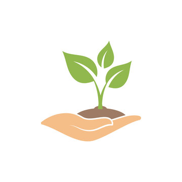 Hand sprout icon design illustration template