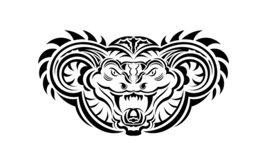 Anaconda snake vector illustration art for tattoo, logo, label, sign, poster, t shirt. Isolated, vector illustration.