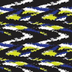 Blue Brush Stroke Fur Seamless Pattern