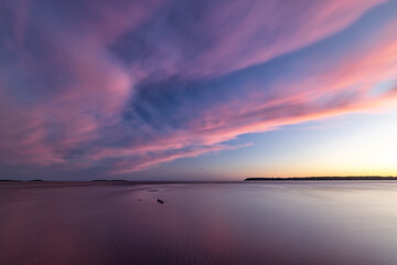 Obraz premium Colorful sunset over the sea in Yyteri