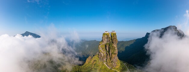 The Fanjingshan or Mount Fanjing, located in Tongren, Guizhou province, is the highest peak of the Wuling Mountains in southwestern China. Fanjingshan is a sacred mountain in Chinese Buddhism.