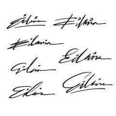 Personal Signature For Documents. Vector Illustration of Black Writing on a White Background