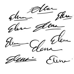 Personal Signature For Documents. Vector Illustration of Black Writing on a White Background