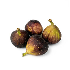Four fresh  figs fruites  isolated on white background