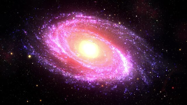 Interstellar space travel universe to the M81 Spiral Galaxy. Messier 81 is the largest galaxy in the M81 Group. 4K 3D Outer Space exploration abstract background concept. Elements furnished by NASA.