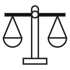 Law scale icon symbol illustration on white background.