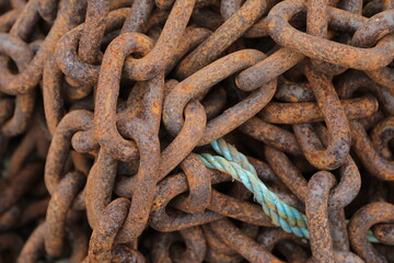 Rusty chains as background or texture