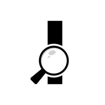 Search Logo. Letter I Magnifying Glass Logo Design