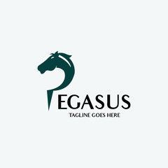 Pegasus logo design template. Vector illustration