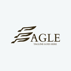 Obraz premium eagle logo design template. Letter E icon. Vector illustration