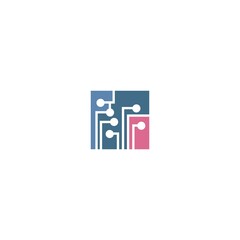 Obraz premium Abstract Connection logo Geometric Combination Technology Logo Vector Logo Design Template icon