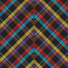 Rainbow Chevron Plaid Tartan textured Seamless Pattern Design
