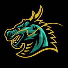 Dragon Head Mascot Sport and esport logo