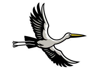 Flying Stork bird