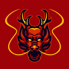 Red dragon head logo