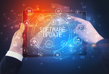 Close-up of a tablet with inscription