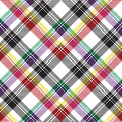 Rainbow Chevron Plaid Tartan textured Seamless Pattern Design