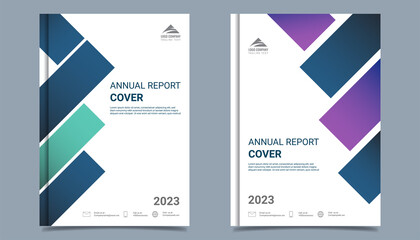 Annual report business in A4  size. Modern Brochure template cover design, annual report with  geometric and wavy  lines for business promotion on white background, vector illustration

