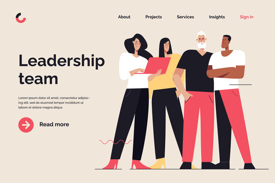 Business concept flat style outline vector illustration on the subject of teamwork, collaboration, coworking. Editable stroke