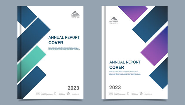 Annual report business in A4  size. Modern Brochure template cover design, annual report with  geometric and wavy  lines for business promotion on white background, vector illustration
