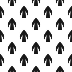 Seamless pattern with up arrows on white background. Simple graphic symmetric background.