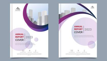 Annual report business in A4  size. Modern Brochure template cover design, annual report with  geometric and wavy  lines for business promotion on white background, vector illustration

