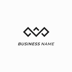 design logo combine letter W and square