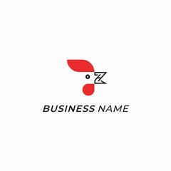 design logo rooster and letter Z