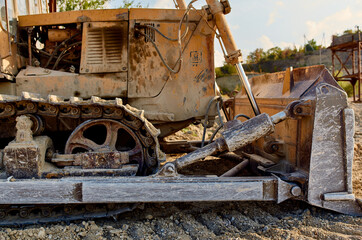 Fototapeta premium bulldozer industrial area geology work construction