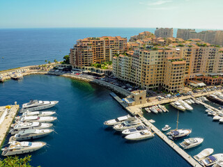 Fototapeta na wymiar View of a port in Monaco