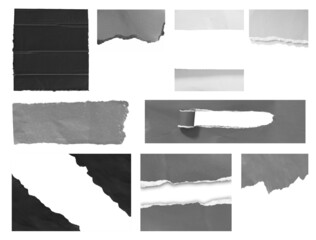 pieces of torn paper texture background with copy space for text