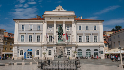 Obraz premium View of the Tartini Central Square in Piran, Slovenia.