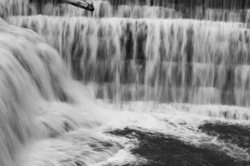 Waterfall from New York State in Black and White