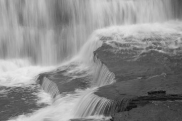 Waterfall from New York State in Black and White