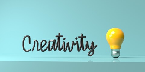 Light bulb with Creativity text