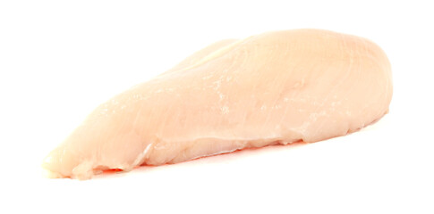 Raw chicken breast fillets isolated on white background