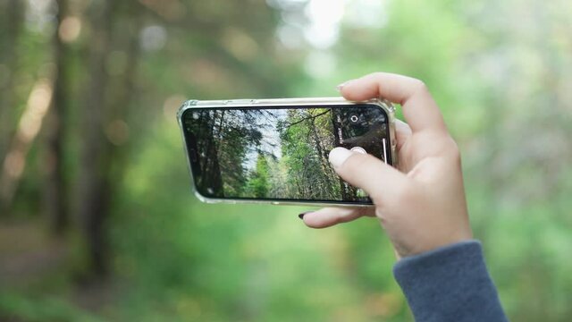Taking Pictures With a Smartphone Camera In Nature