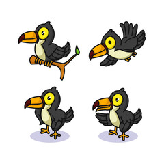 Set of cute Toucan birds